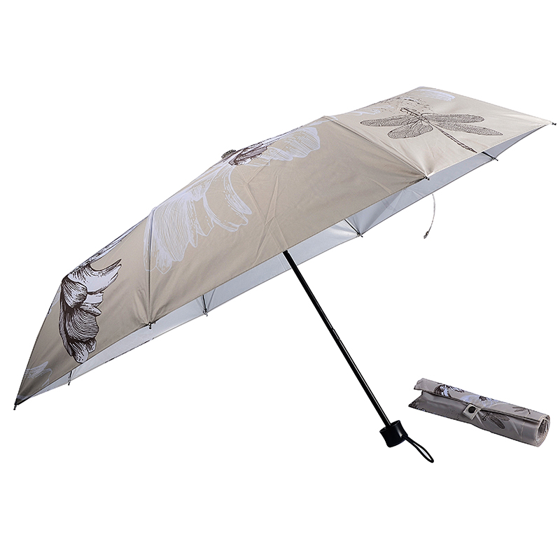 프로모션 우산 인쇄 로고 3 배 우산 실버 코팅