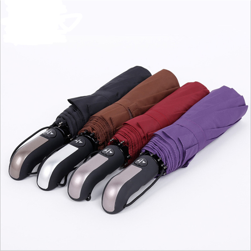 도매 우산 사용자 정의 로고 10ribs windproof 3 접는 우산
