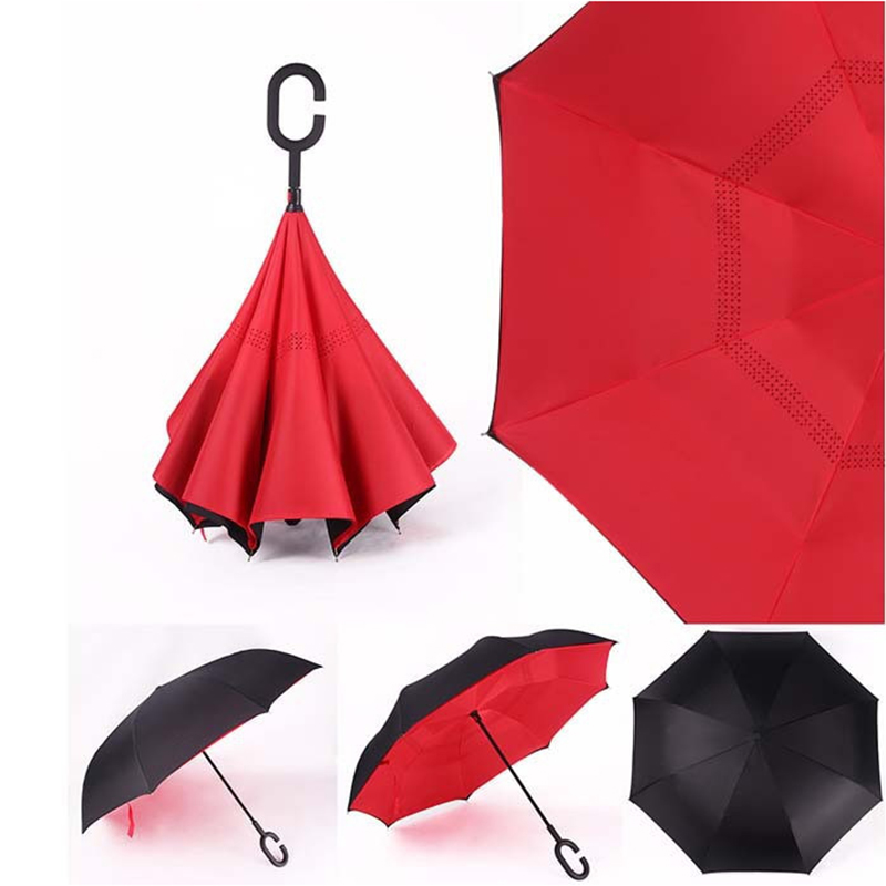 역방향 접이식 직선 우산 도매 유통 자동차 우산