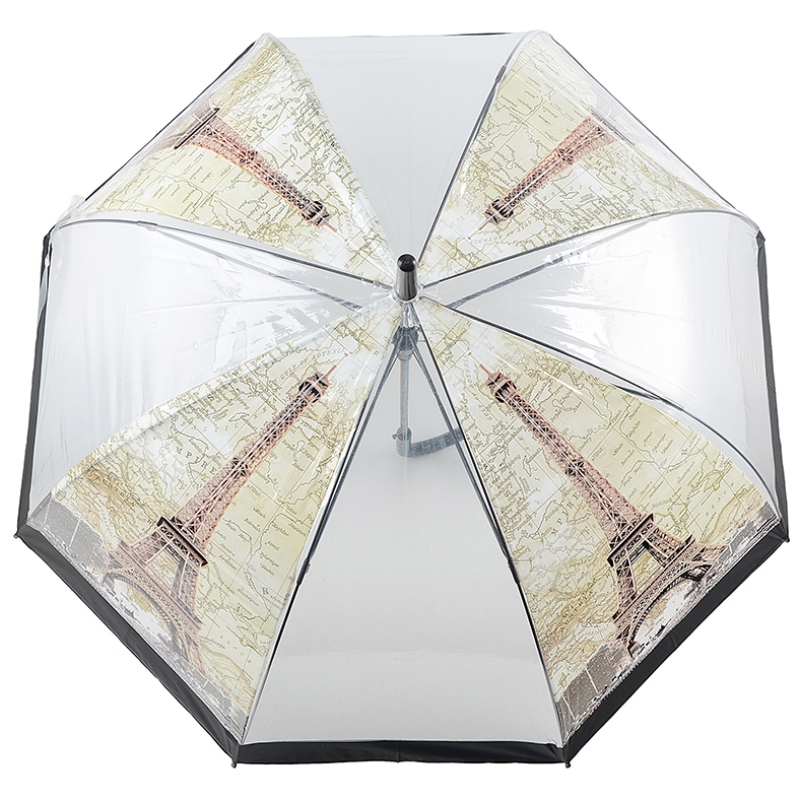 POE 소재 명확한 돔 모양 자동 열어 아이들 우산
