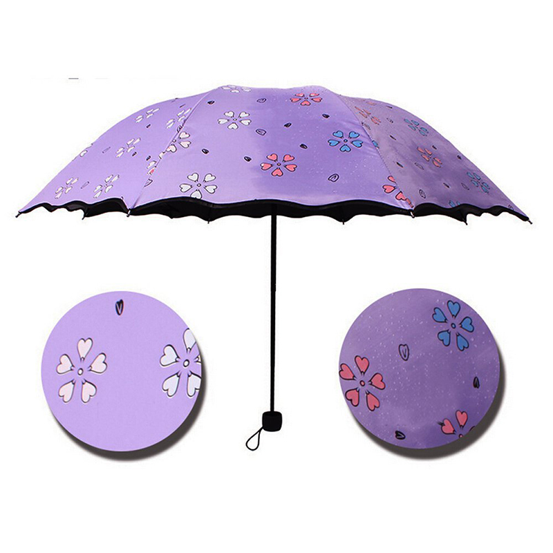 아름 다운 인쇄 3 배 수동 마법의 색상 비가 아래 우산을 변경