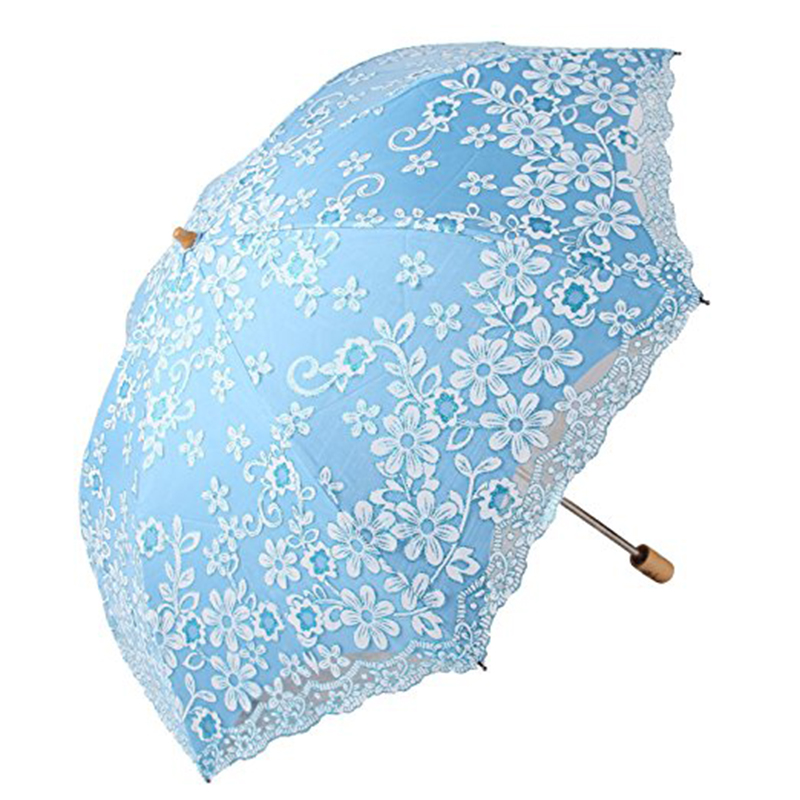 제조 파라솔 190T 직물 레이스 가장자리 3 배 수동 우산 판매 항목