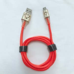 LED PU 가죽 빠른 마이크로 USB, 유형 C, iPhone 번개 충전 및 동기화에 대 한 라운드 알루미늄 하우징 USB 케이블 충전