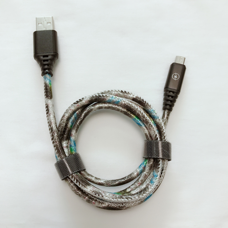 빛나는 PU 가죽 마이크로 USB, C 타입, 아이폰 번개 충전 및 동기화에 대 한 빠른 알루미늄 하우징 충전 USB 케이블