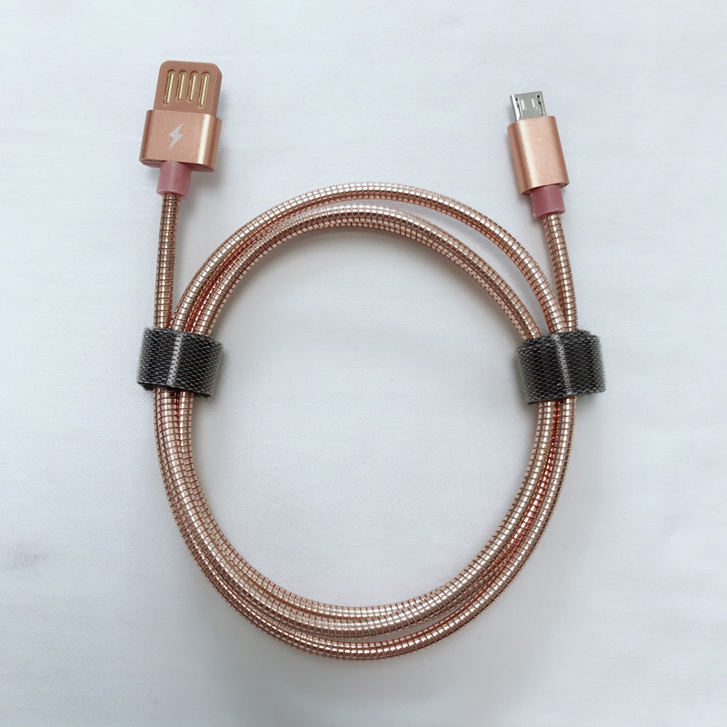 듀얼 페이스 USB 2.0 금속 튜브 케이블 USB 2.0 데이터 케이블에 라운드 알루미늄 하우징 마이크로 충전