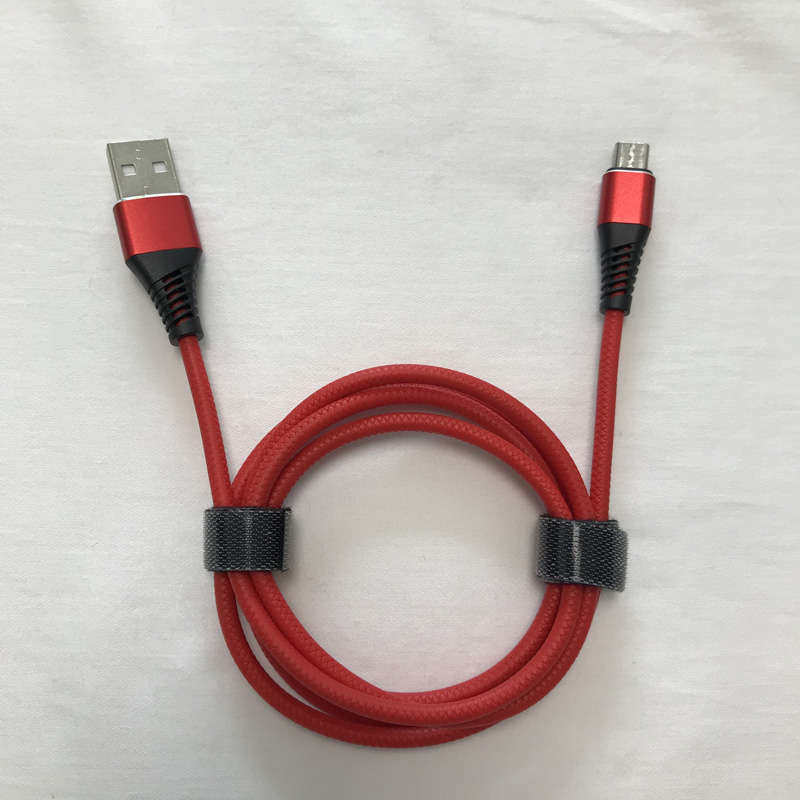 TPE 빠른 충전 라운드 알루미늄 하우징 마이크로 USB, C 타입, iPhone 번개 충전 및 동기화 용 플렉스 벤딩 USB 데이터 케이블