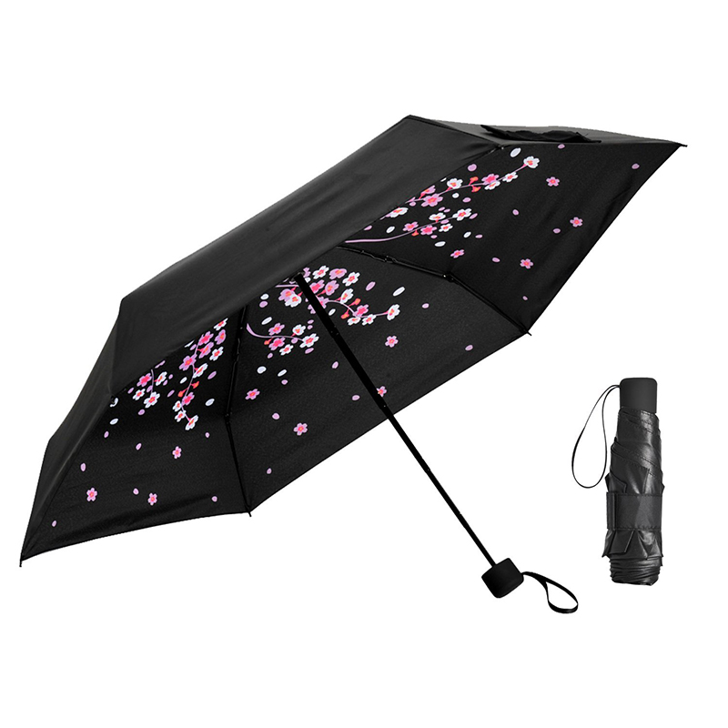 인기 태양 ​​보호 5 색 미니 우산 내부 꽃 인쇄