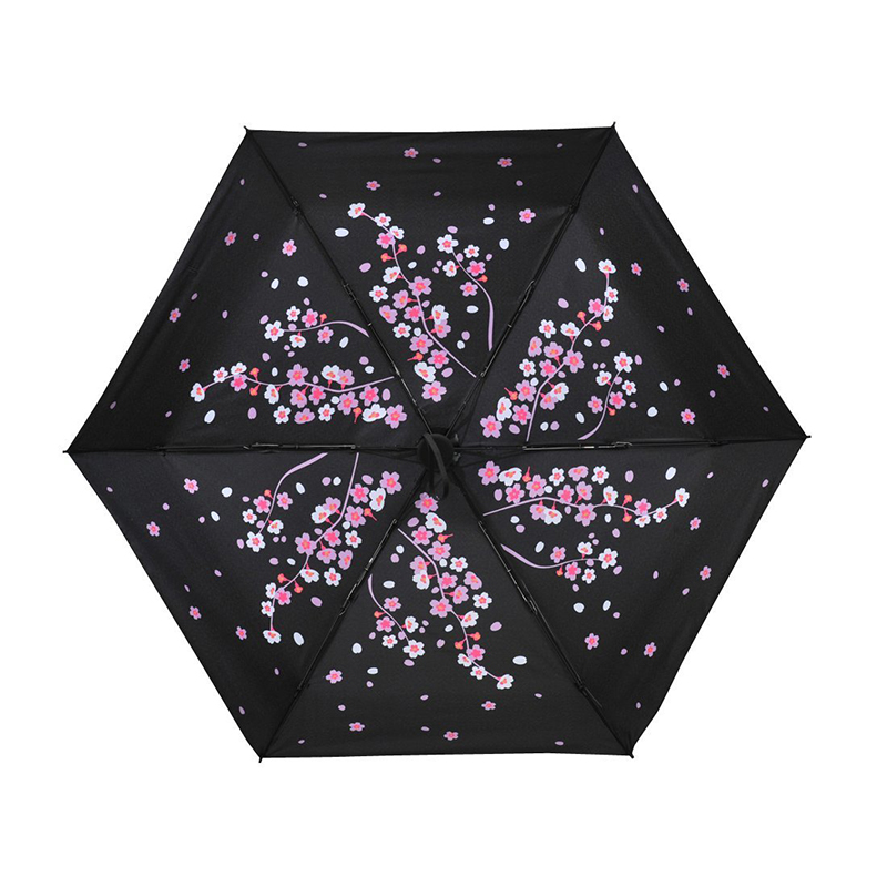 인기 태양 ​​보호 5 색 미니 우산 내부 꽃 인쇄