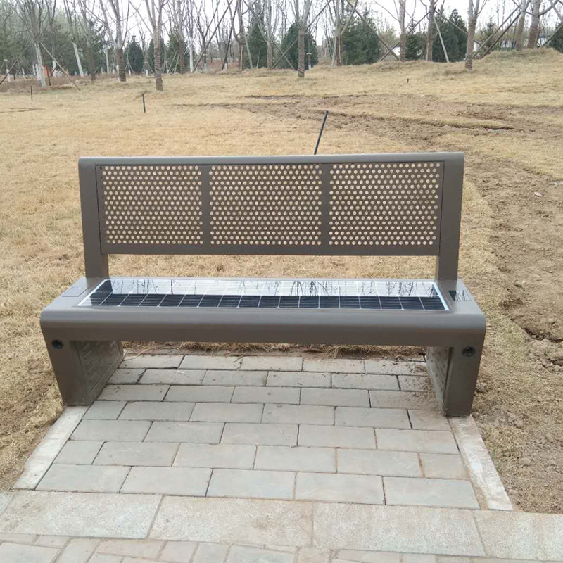 무선 충전 기능이있는 Solar Park Bench 공공 거리 좌석