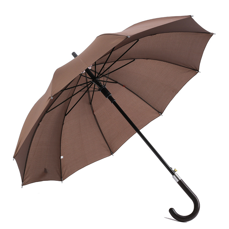야외 사용자 정의 로고 190T Pongeee 패브릭 메탈 프레임 J 모양 핸들 자동 열기 일반 직선 우산