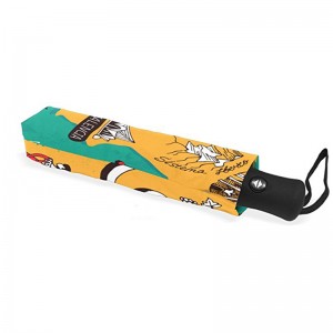 windproof 사용자 지정 인쇄 명주 패브릭 2 섹션 유리 섬유 갈비 자동 3 foldable 우산