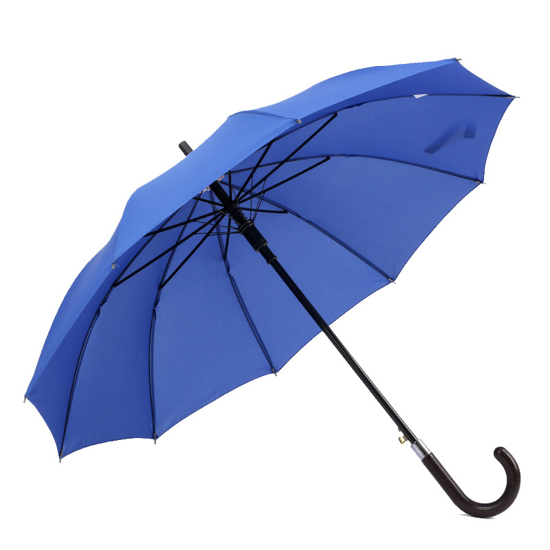 최고 품질의 저렴한 ponggee 패브릭 플라스틱 곡선 스트레이트 우산 자동 열어 처리