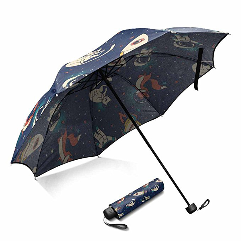 새로운 디자인 프로모션 사용자 정의 만화 패턴 3 접는 우산