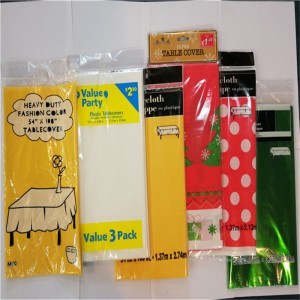 54x108 PVC 일회용 테이블 식탁보 솔리드 컬러 사각형 및 라운드 모양 홈 인테리어 테이블 커버