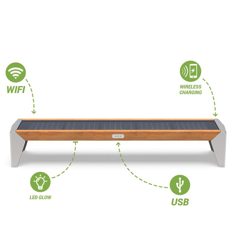 스마트 시티 충전 벤치 태양 광 도시 가구