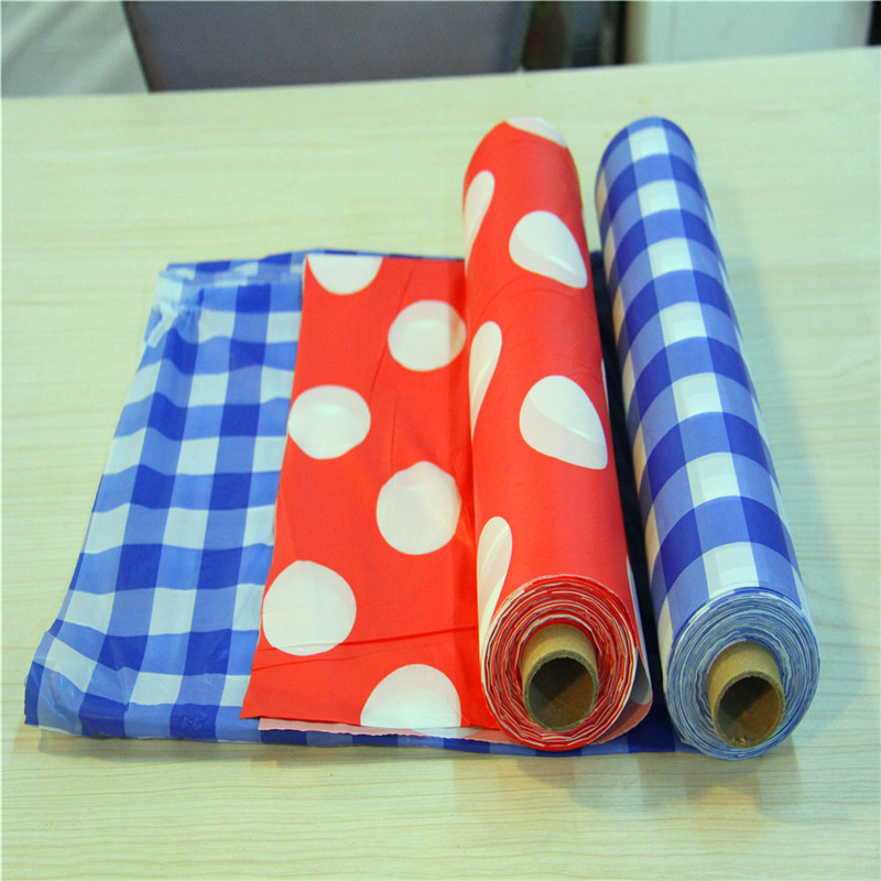 일회용 인쇄 된 pvc 식탁보와 nonwoven 롤
