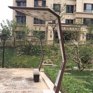 Ourdoor 광고 장 대 태양 좌석 공원 벤치 모바일 충전기