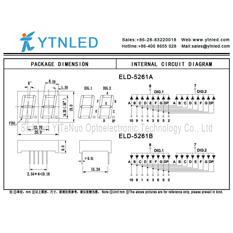 0.56 인치 2 자리 빨간색 7 세그먼트 LED 디스플레이, 디지털 튜브