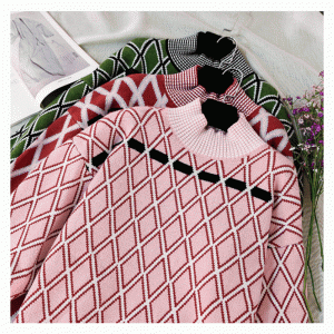 하프 터틀넥 플러스 사이즈 여성 니트 스웨터 원피스