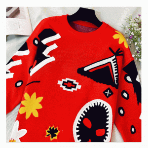 유럽 ​​미국 크기 자카드 스웨터 디자인 두꺼운 따뜻한 복장 니트웨어