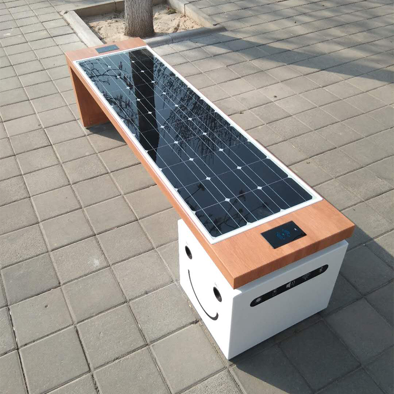 스마트 메탈 파크 벤치 태양 에너지 제품 전화 충전기 및 광고 장비