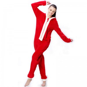 숙녀 산호 양털 두건 크리스마스 의상 Onesie