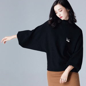 사용자 지정 50 % 양모 50 % 아크릴 높은 터틀넥 랜 턴 슬리브 스웨터