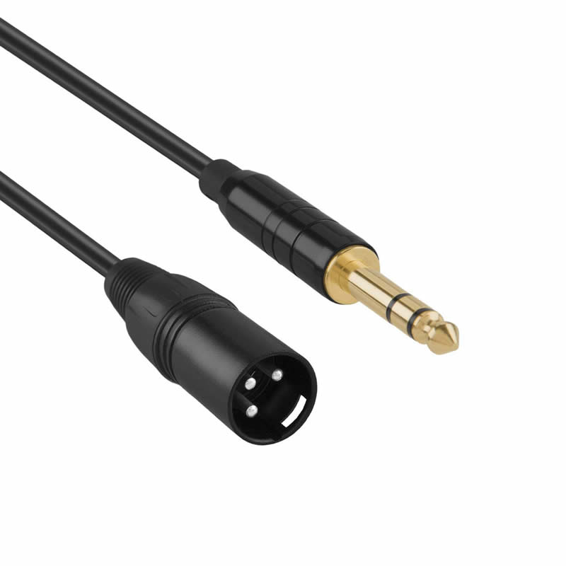 TRS 6.35mm (1/4 인치) 남성 XLR 남성 케이블, 검정색