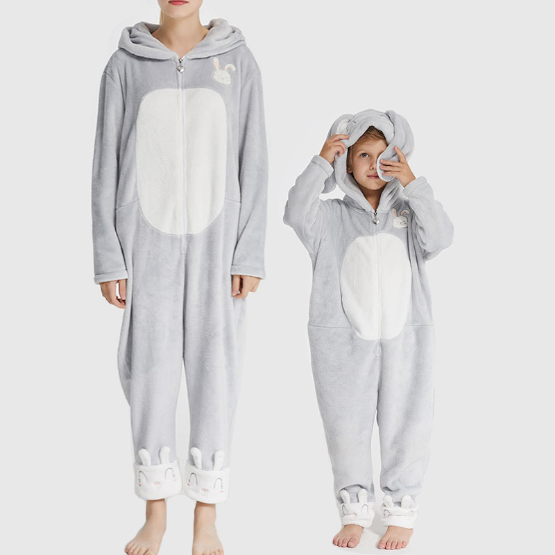 가족 일치 플란넬 양털 자수 Onesie