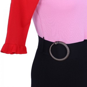 2018 여름 카우보이 짧은 소매 여자 2 조각 세트 니트 스웨터 드레스