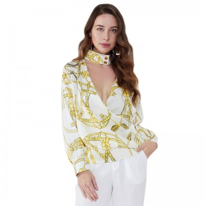 상위 100 판매자 스탠드 칼라 갈라진 우아한 여성 섹시한 탑스