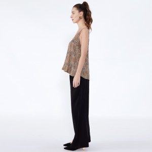 최신 디자인 느슨한 Streetwear 숙 녀 바지 블랙 코트 바지 JSDJ2516