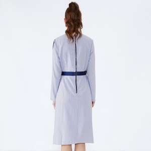 스트라이프 긴 소매 무릎 숙녀 사무실 여자의 의복 Gaun 디자인 드레스 JSW2832