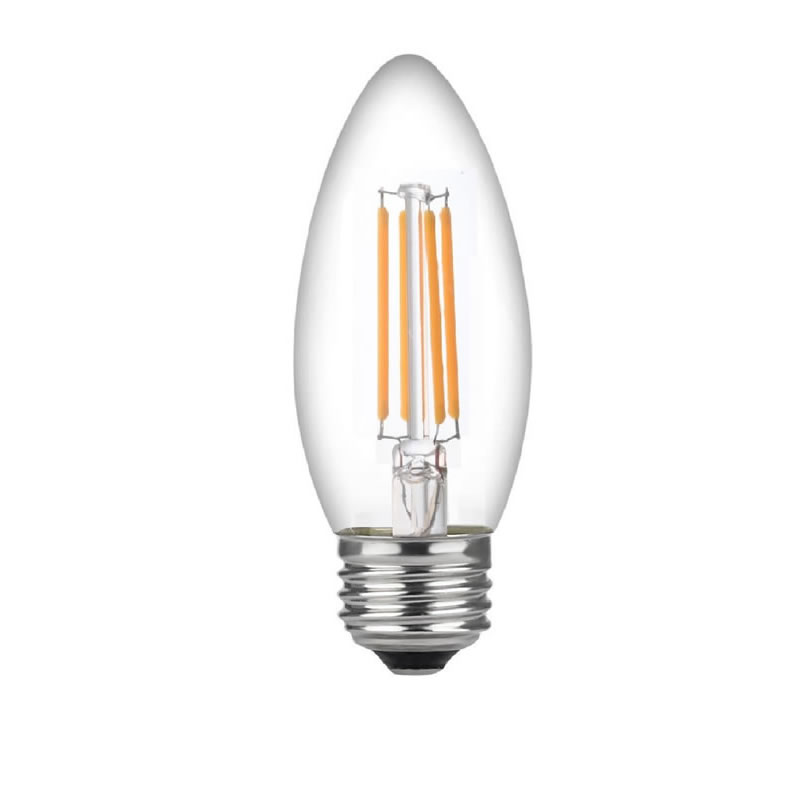 LED 60 와트 Candelabra 전구 중간 기지, Candelabra 전구, Dimmable 필라멘트 지우기 60 와트 LED 전구 (4.5 와트 사용), C37 LED 필라멘트 촛불 전구
