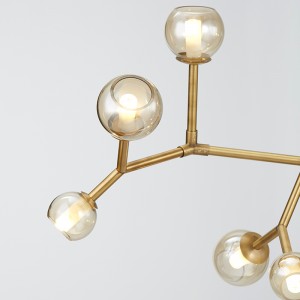 간단한 성격 유리 철 거실 거실 호텔 샹들리에 Km2149