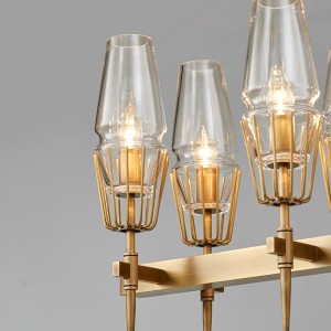 노르딕 단순한 개성 유리 철 긴 레스토랑 샹들리에 Km2145