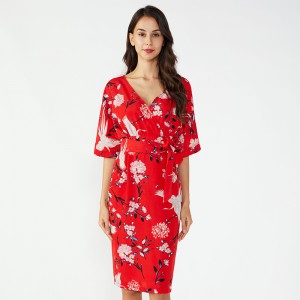 최신 패턴 숙녀 맞춤 원피스 여성 여름 니트 원피스