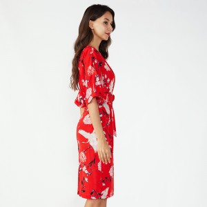 최신 패턴 숙녀 맞춤 원피스 여성 여름 니트 원피스