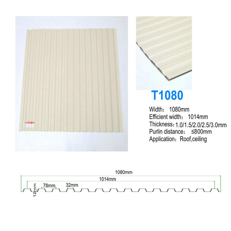 T1080 흰색 PVC 벽 패널 플라스틱 사다리꼴 Celing 보드 골 판지