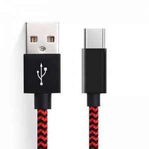 Tpye -C to USB Stripe 나일론 브리 에드 데이터 케이블