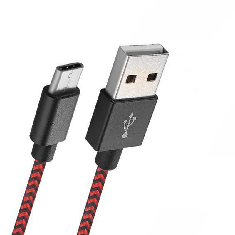 Tpye -C to USB Stripe 나일론 브리 에드 데이터 케이블