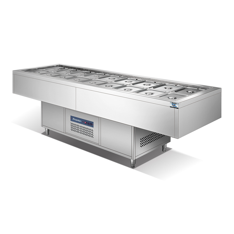 독특한 디자인의 샌드위치 냉장고 소음없는 빠른 냉각 공기 사이클 냉각 작업 테이블