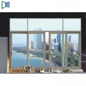 알루미늄 슬라이딩 윈도우 또는 스태커 윈도우 (파우더 코팅) 회색 및 검은 색 Fo 레지 덴 레일 및 상업용 건물
