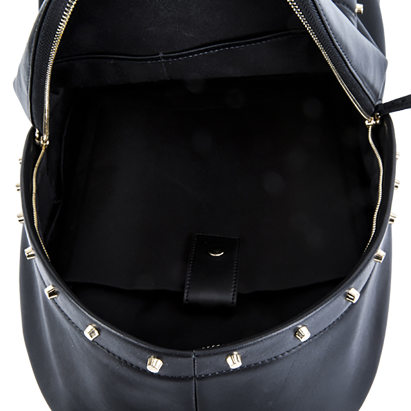 18SA-6841F 노트북 포켓이 달린 남자용 블랙 스타일의 최고 품질의 프론트 지퍼 포켓이 장식 된 심플 스타일의 정품 가죽 배낭