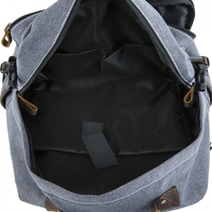 18SC - 6890D HOT SALE 디자인 가죽 트림 캔버스 백 팩 빈티지 백팩 배낭 십년을위한 광저우 한국 배낭