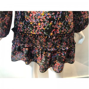 브이 넥 플로라 프린트 드레스 JLWD0014