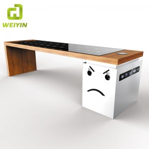 태양 에너지 스마트 정원 가든 파티오 스틸 벤치 USB와 무선 전화 충전기