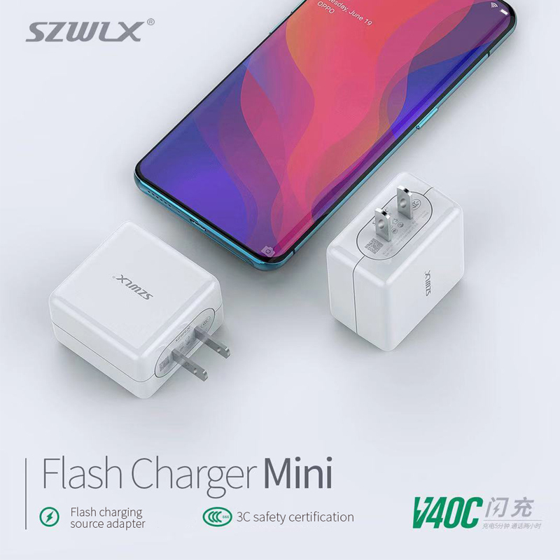 WEX - V40C OPPO VOOC 플래시 충전 전원 어댑터, 벽 충전기, 여행용 충전기