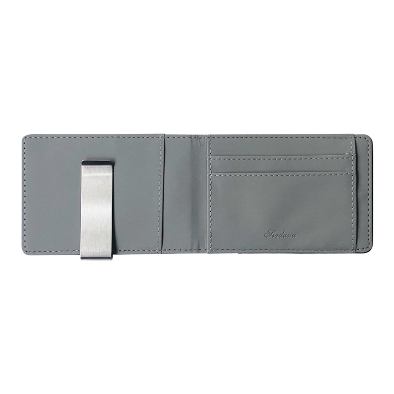 HD0827-- 스테인레스 스틸 머니 클립 짧은 지갑이 포함 된 남성용 크로스 Pu 지갑