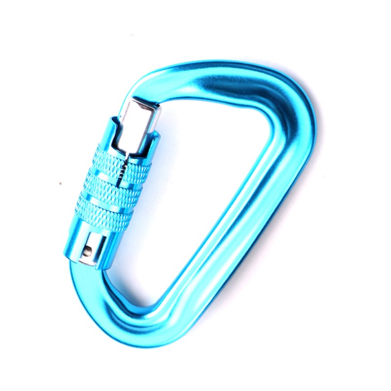 야외 훅 암벽 등반 캠핑 주요 잠금 carabiner 다기능 너트 등산 등산 등산 버클 야외 속도 저하 장비 안전 잠금 장치 구멍 d 타입 나사 메인 잠금 항공 알루미늄 합금